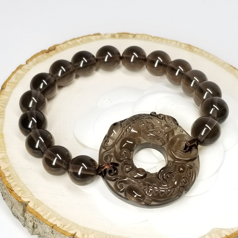 Natural Obsidian Gemstone Bracelet NEW - Picture 8 of 8